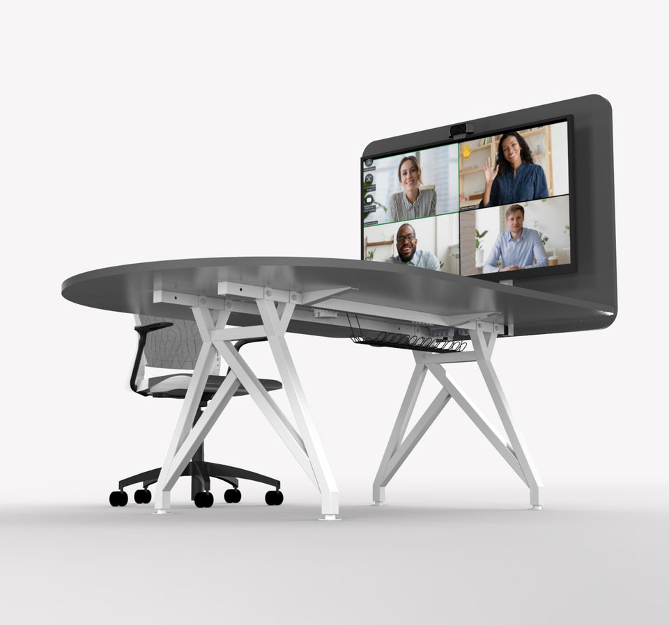 TeleMeet Connect Conference Table with Media Panel