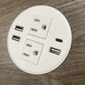 Round Power Grommet with USB and Daisy chain outlet