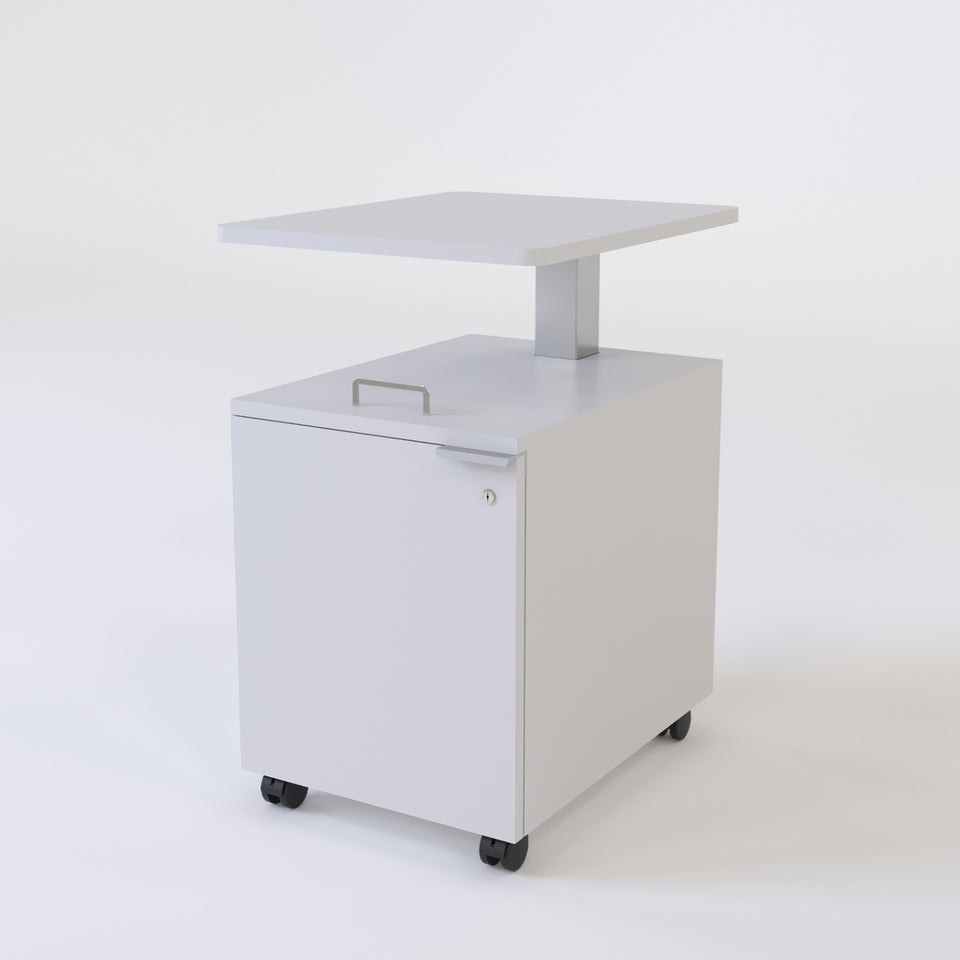 Sidekick Storage Pedestal on Wheels Single Door White