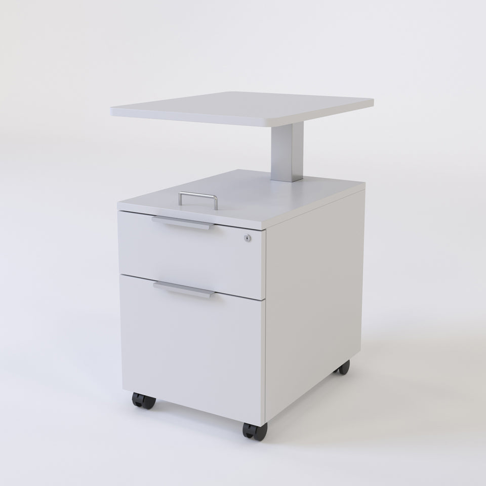 Sidekick Storage Pedestal on Wheels White