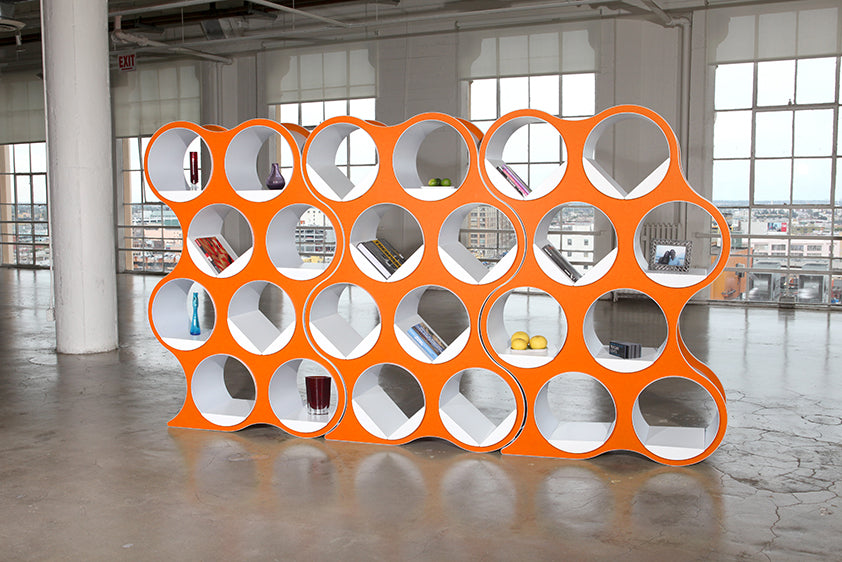 Bolla 8 Stacked Modern Office Shelf Orange