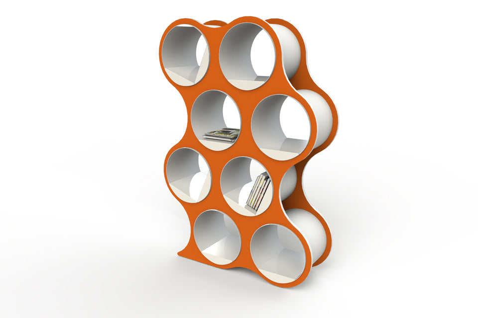 Bolla 8 Modern Office Shelf Orange