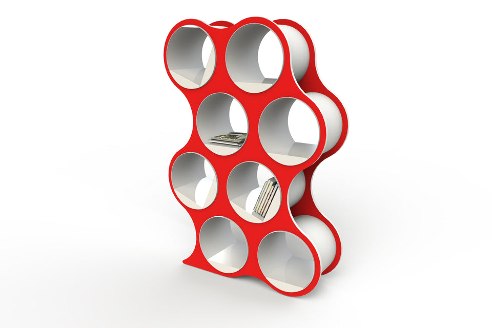 Bolla 8 Modern Office Shelf Red