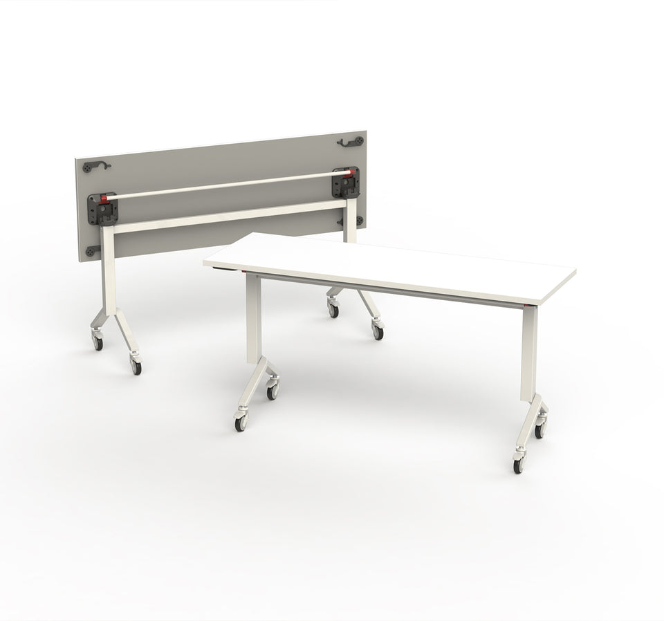 Foldable Meeting Room Table on Wheels Back Side