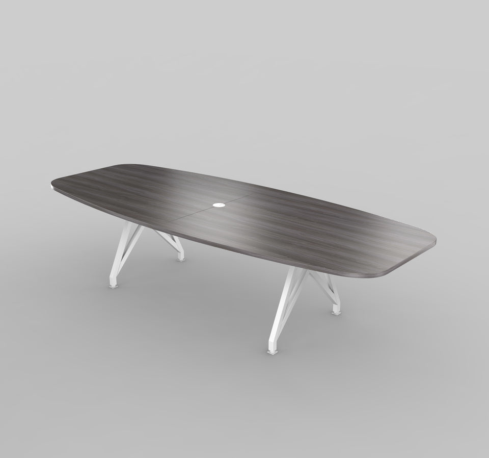 Modern Boat-Shaped Conference Table Birds Eye View