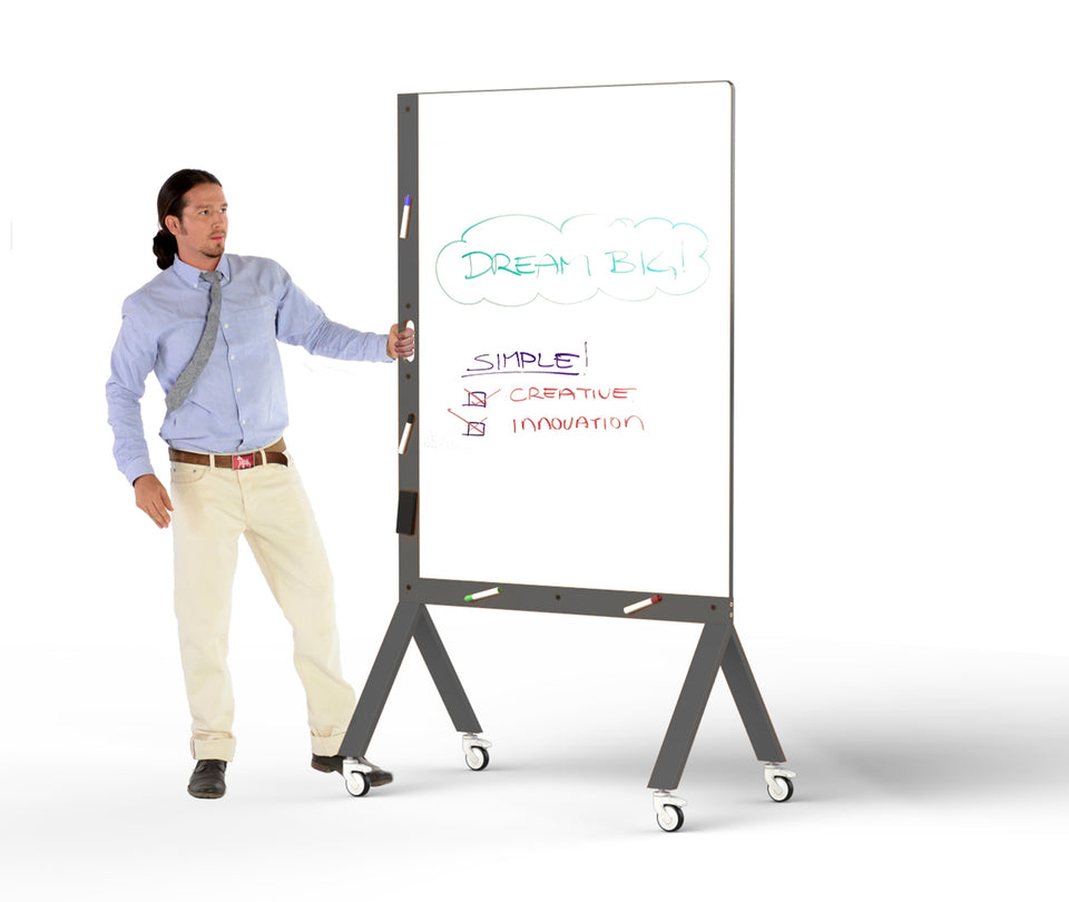  Portable White Board Table Grey with Person for Scale