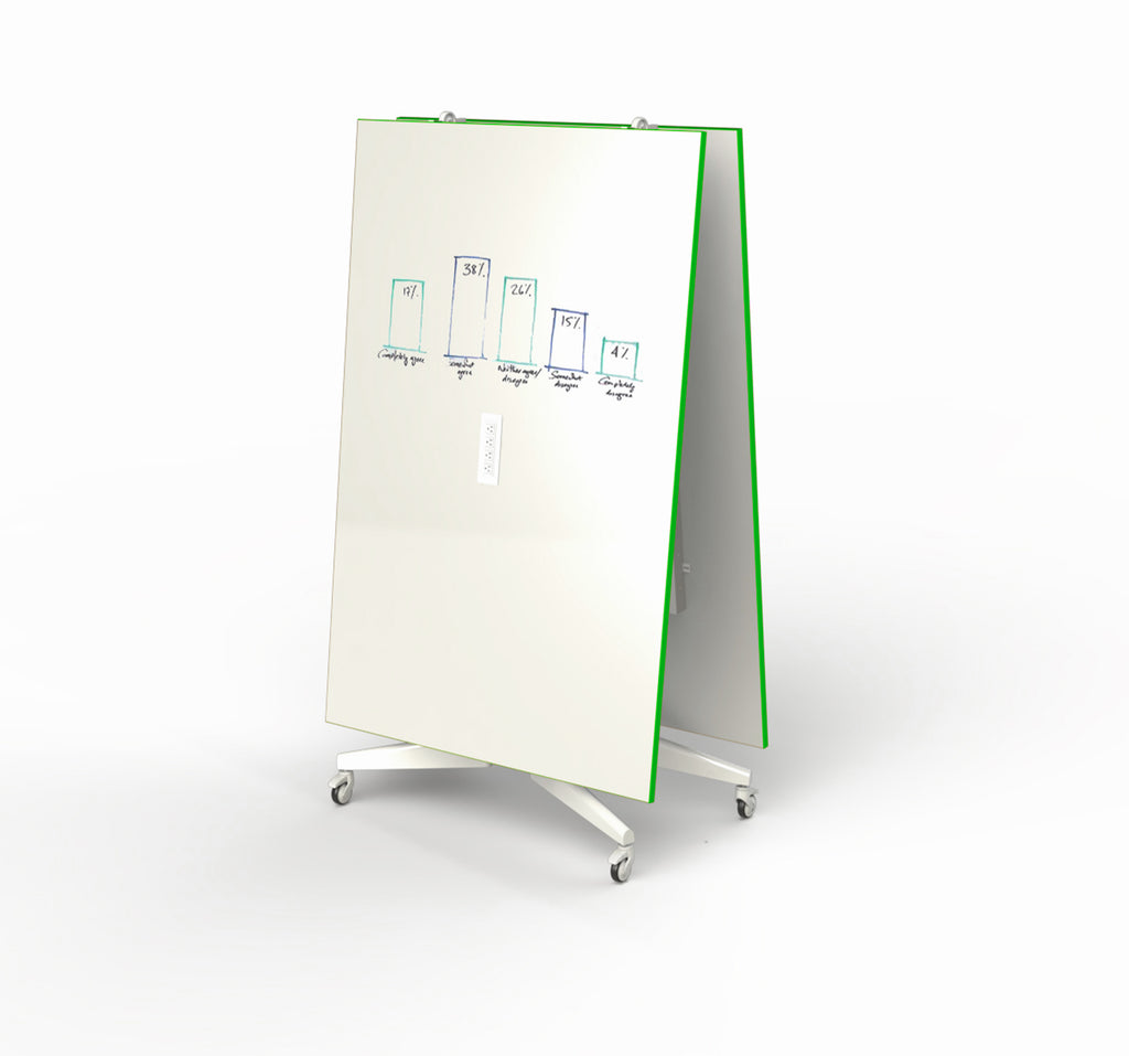 Dry Eraser Top, Folding Conference Table Green
