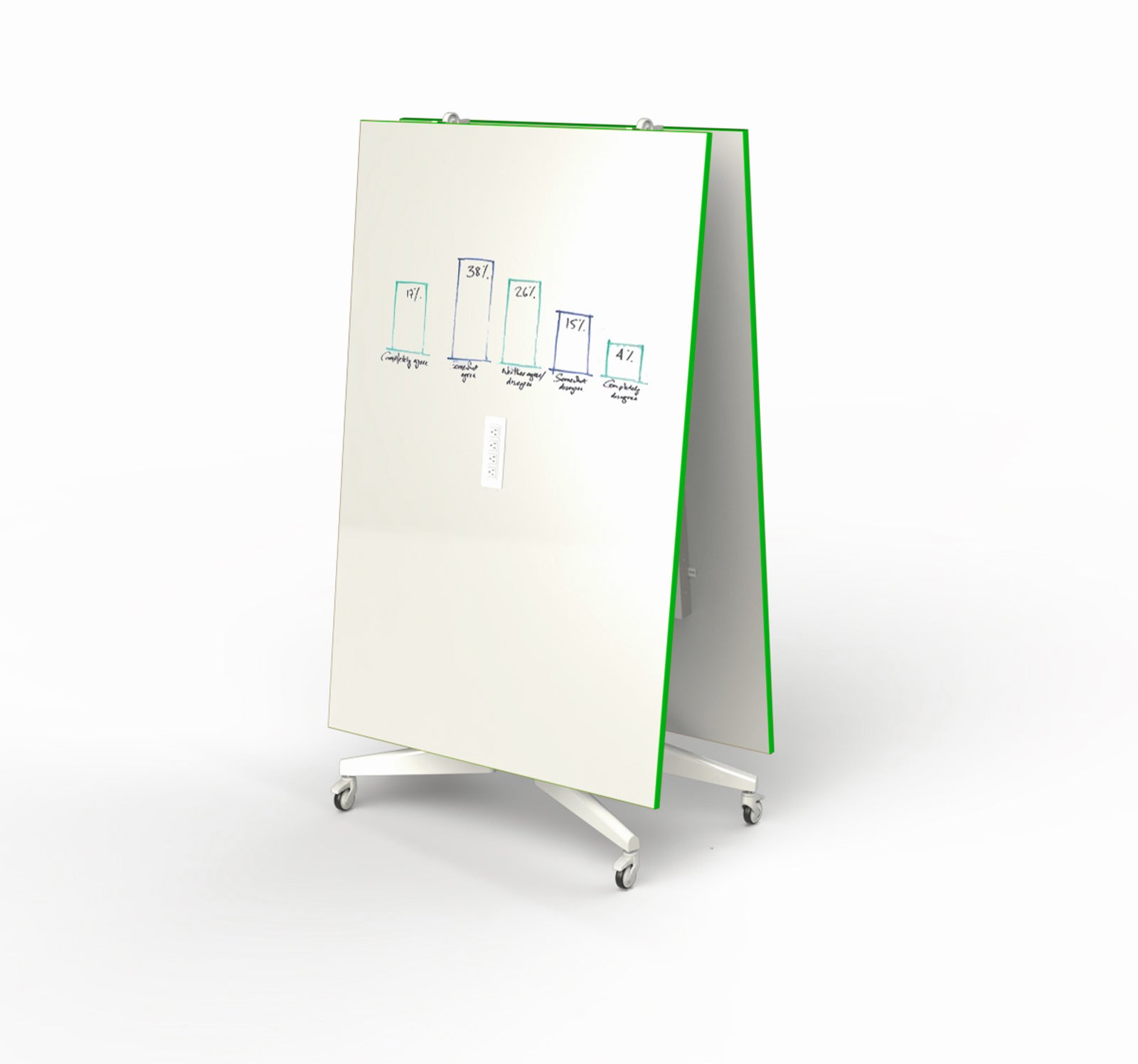 Dry Eraser Top, Folding Conference Table Green