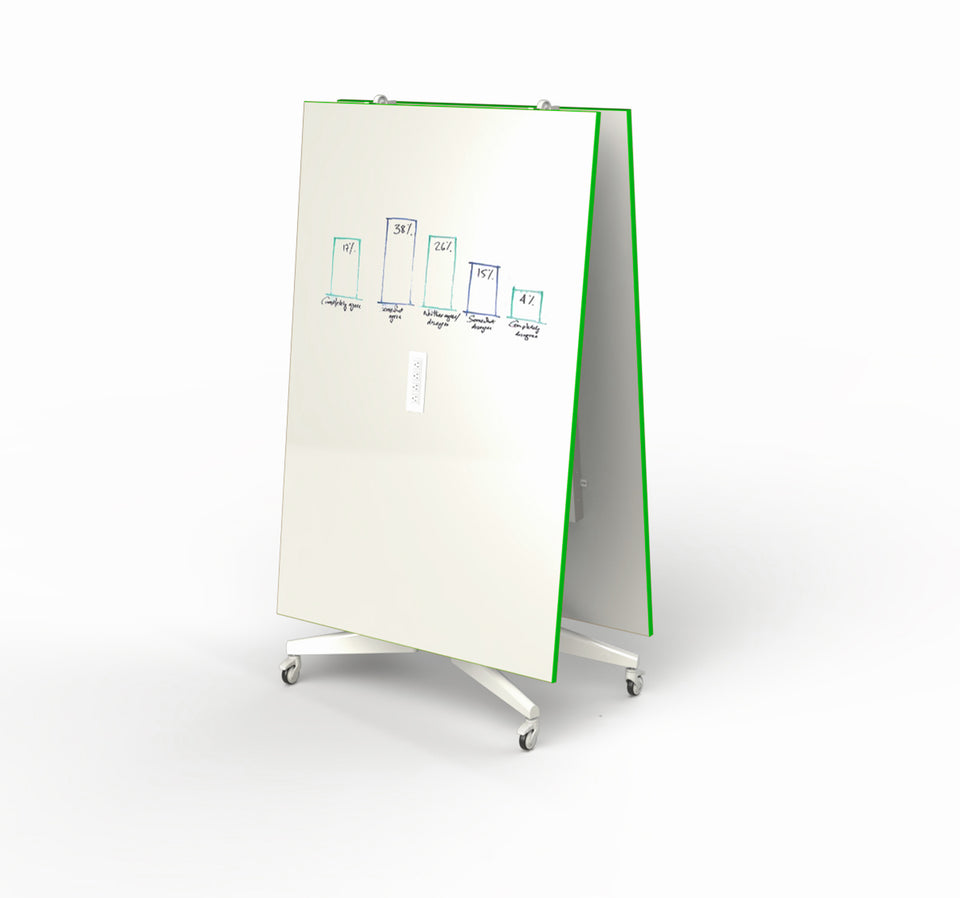 Dry Eraser Top, Folding Conference Table Green