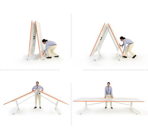 Folding Conference Table on Wheels Demo