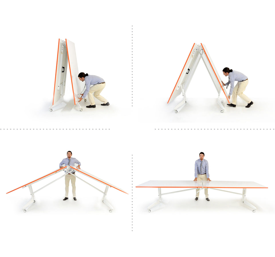Folding Conference Table on Wheels Demo