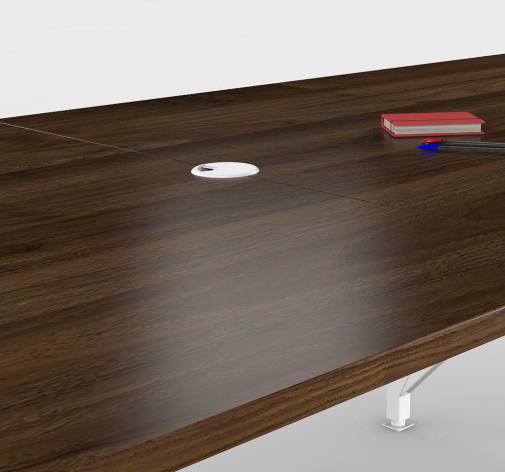 Modern Boat-Shaped Conference Table Close up