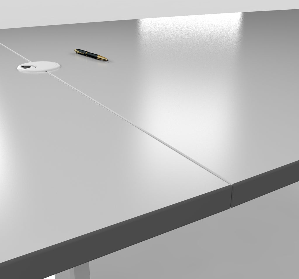 Modern Boat-Shaped Conference Table Close up