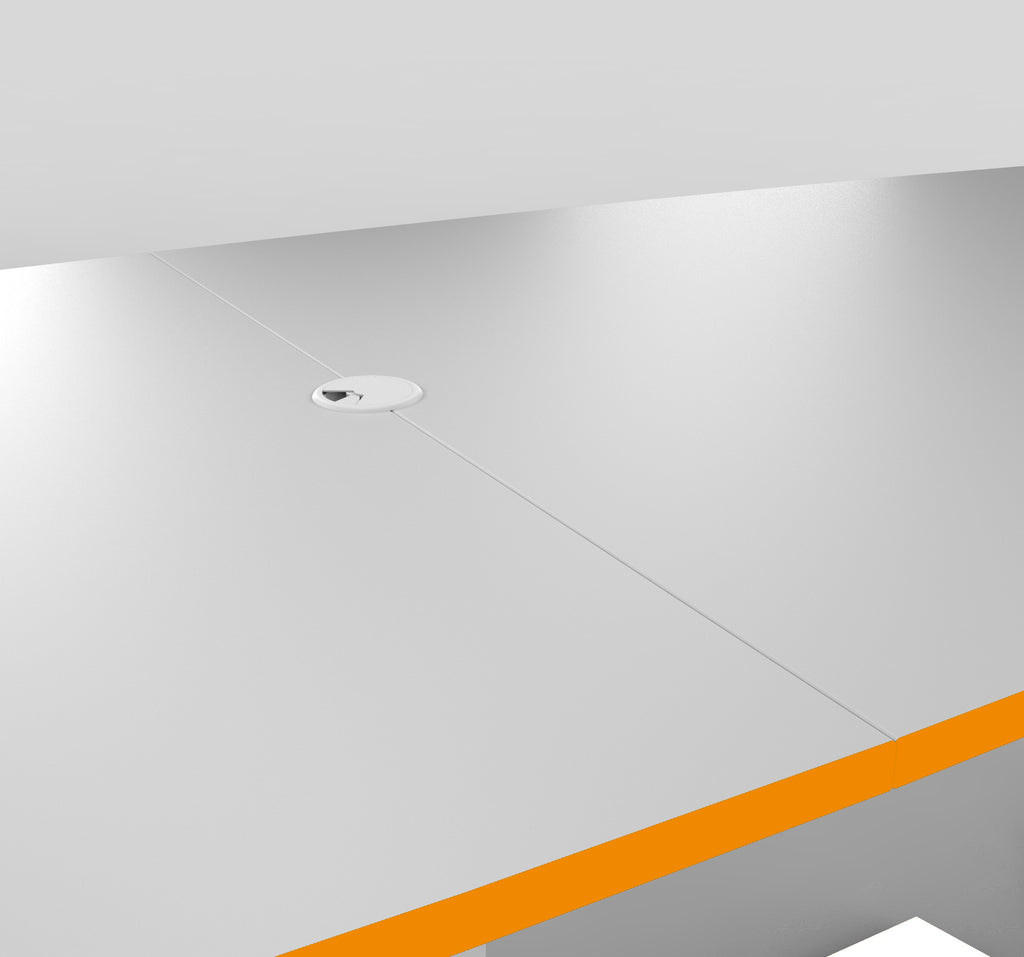 Modern Boat-Shaped Conference Table Close up