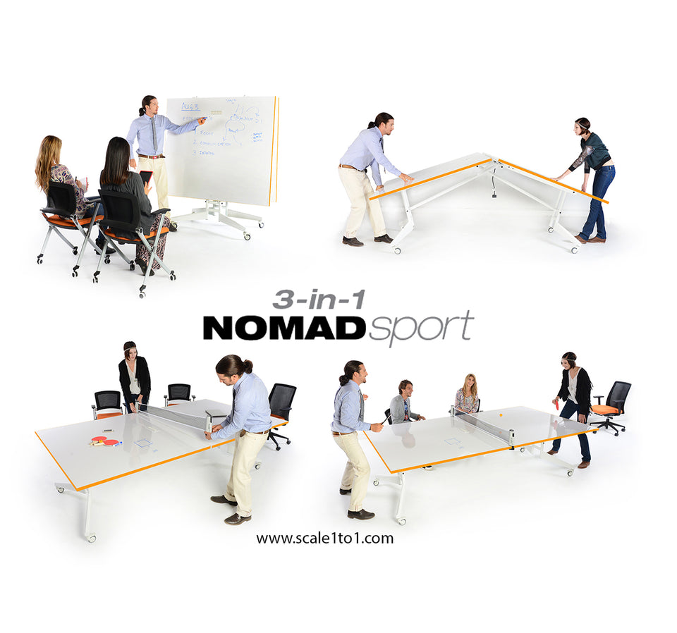 Nomad Sport - 3 in 1 -  Conference, Ping Pong and Whiteboard Folding Table