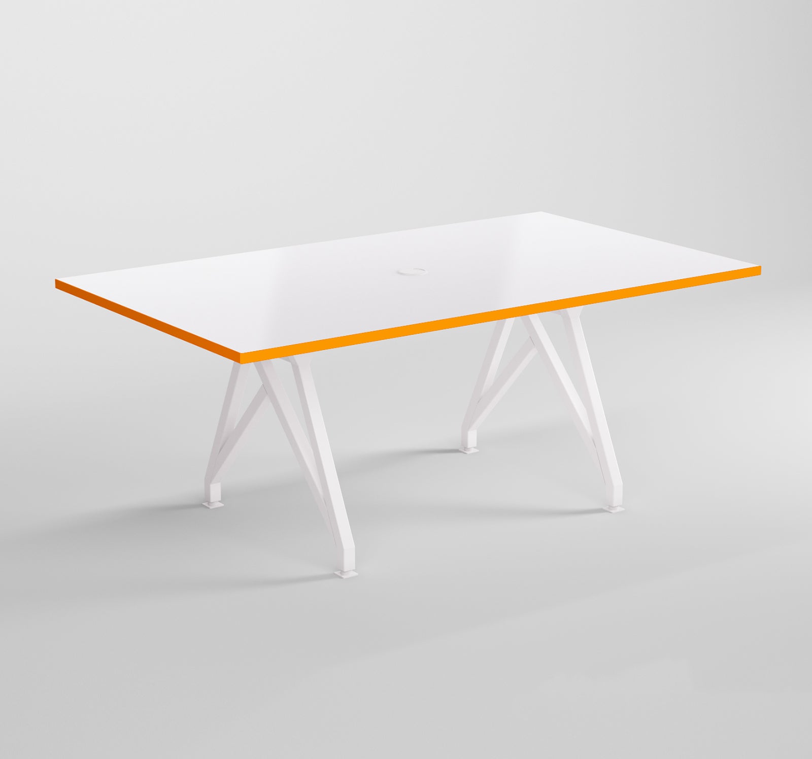 Modern Design Conference Table 6ft  Think Tank Orange Edge