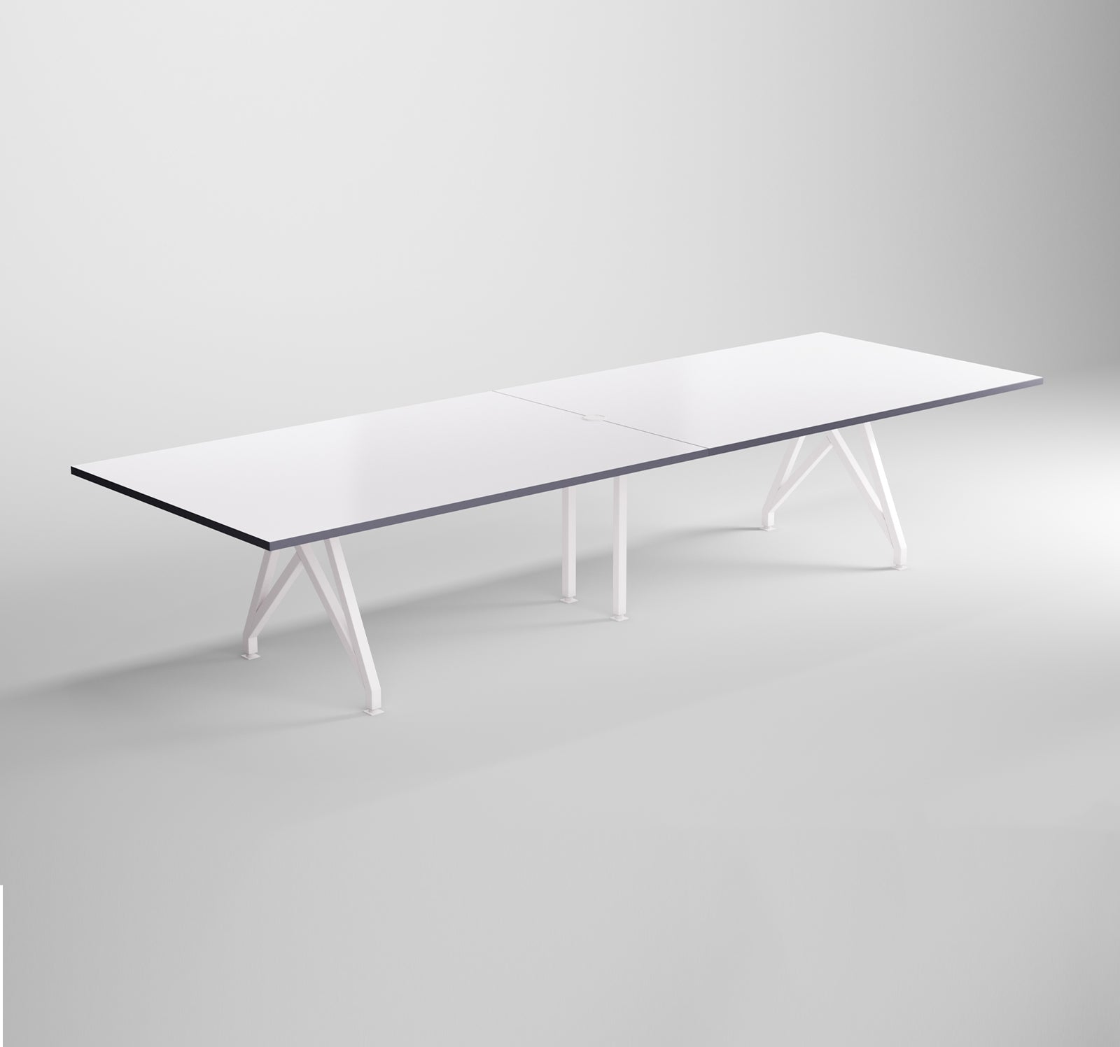 Modern Design Conference Table Think Tank 12 ft Grey Edge