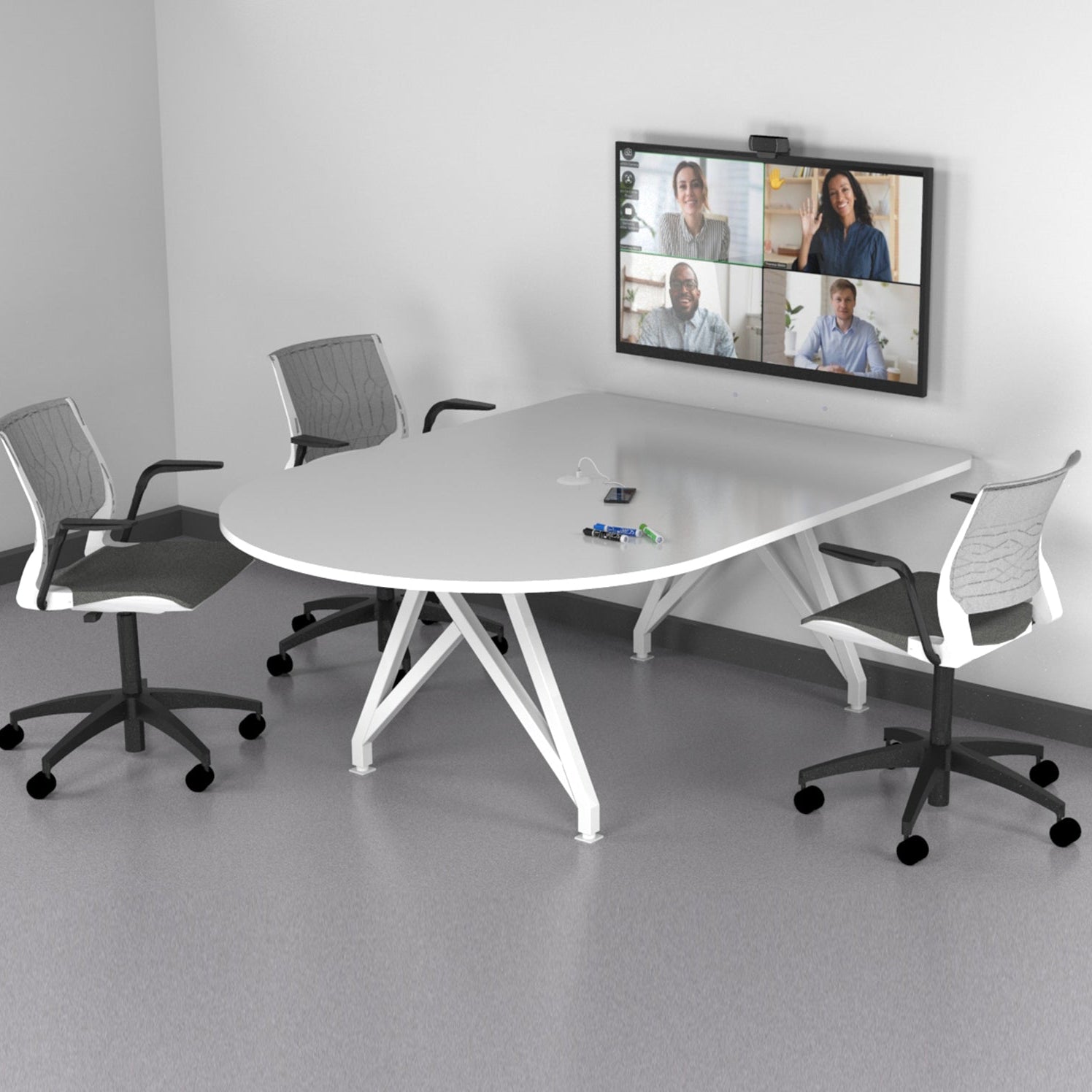 TeleMeet Moon-Shape Conference Table by SCALE 1:1